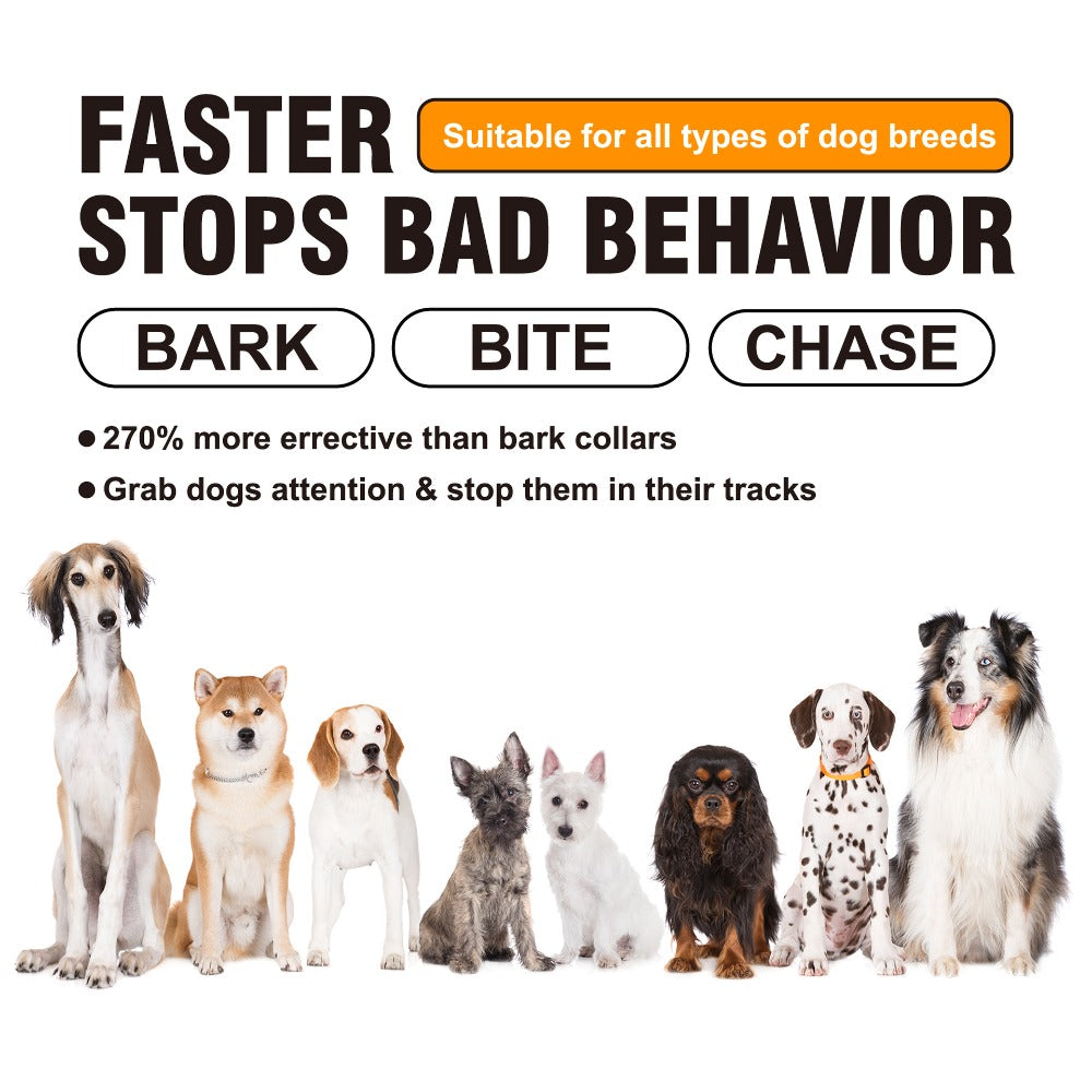 Stop Dog Barking Instantly - 3-in-1 Ultrasonic Repeller with Flashlight, Rechargeable Handheld Dog Training Device, No Shock, Ideal for Indoor & Outdoor Walks, Neighbor’s Dog Control