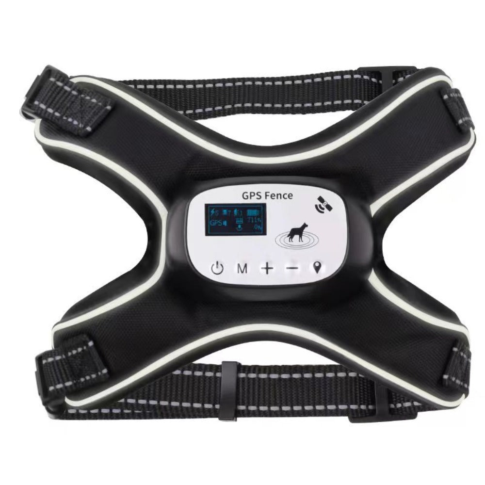 GPS Wireless Dog Fence Harness, No Subscription GPS Pet Containment System with Vibration & Tone, Waterproof Rechargeable GPS Fence for Dogs