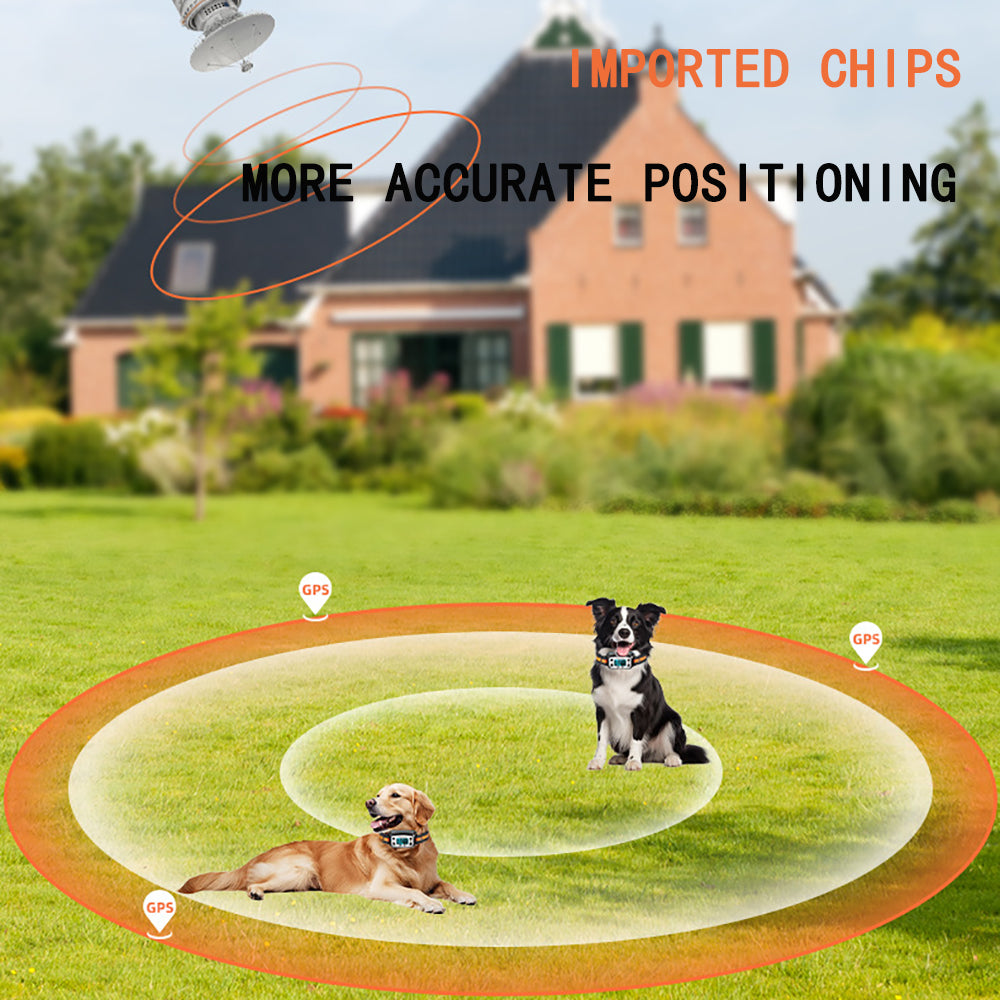 GPS Wireless Dog Fence System - Rechargeable Waterproof Pet Training Collar with GPS Tracking & Safe Boundary Control for All Dog Sizes
