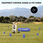 GPS Wireless Dog Fence Collar - 3280FT Range, Rechargeable 1500mAh, Waterproof Virtual Boundary System for Small Medium Large Dogs