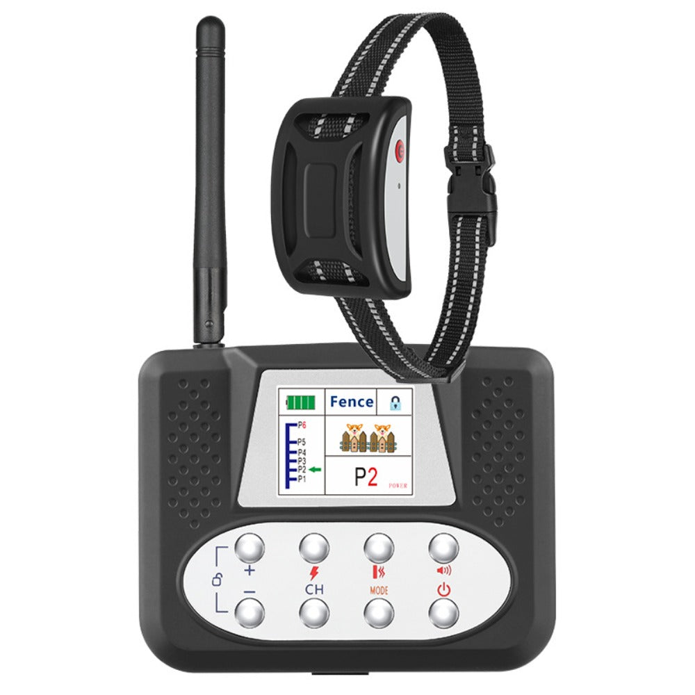 2-in-1 Wireless Dog Fence & Training Collar with Remote – 350m Range, Rechargeable, Waterproof, Safe Shock/Vibration/Sound Modes for All Dogs