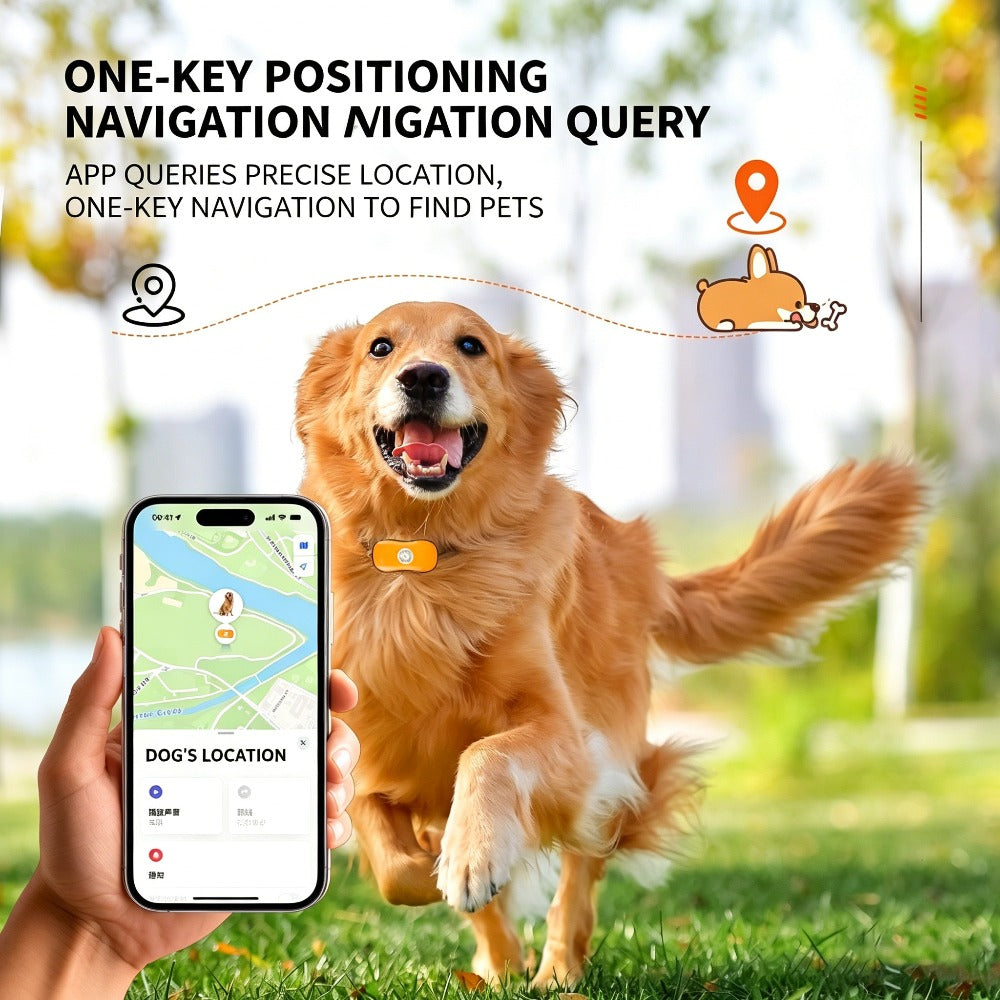 Pet GPS Tracker for Dogs & Cats, IP67 Waterproof Real-Time Location Tracking Collar with Voice Call & Geo-Fence, Rechargeable Smart Pet Locator with Historical Route