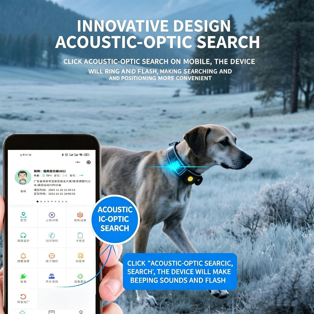 GPS Dog Tracker for Hunting Dogs, 5G Real-Time Location Collar with 2-Way Audio Call, IP67 Waterproof, Long Battery Life, Anti-Lost Pet Locator with Geo-Fence & Historical Route