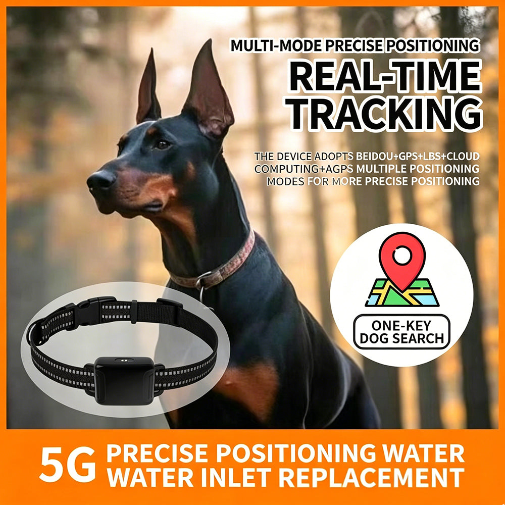GPS Dog Tracker Collar, 5G Real-Time Location Pet Tracker with Anti-Lost Alarm, IP67 Waterproof for Dogs