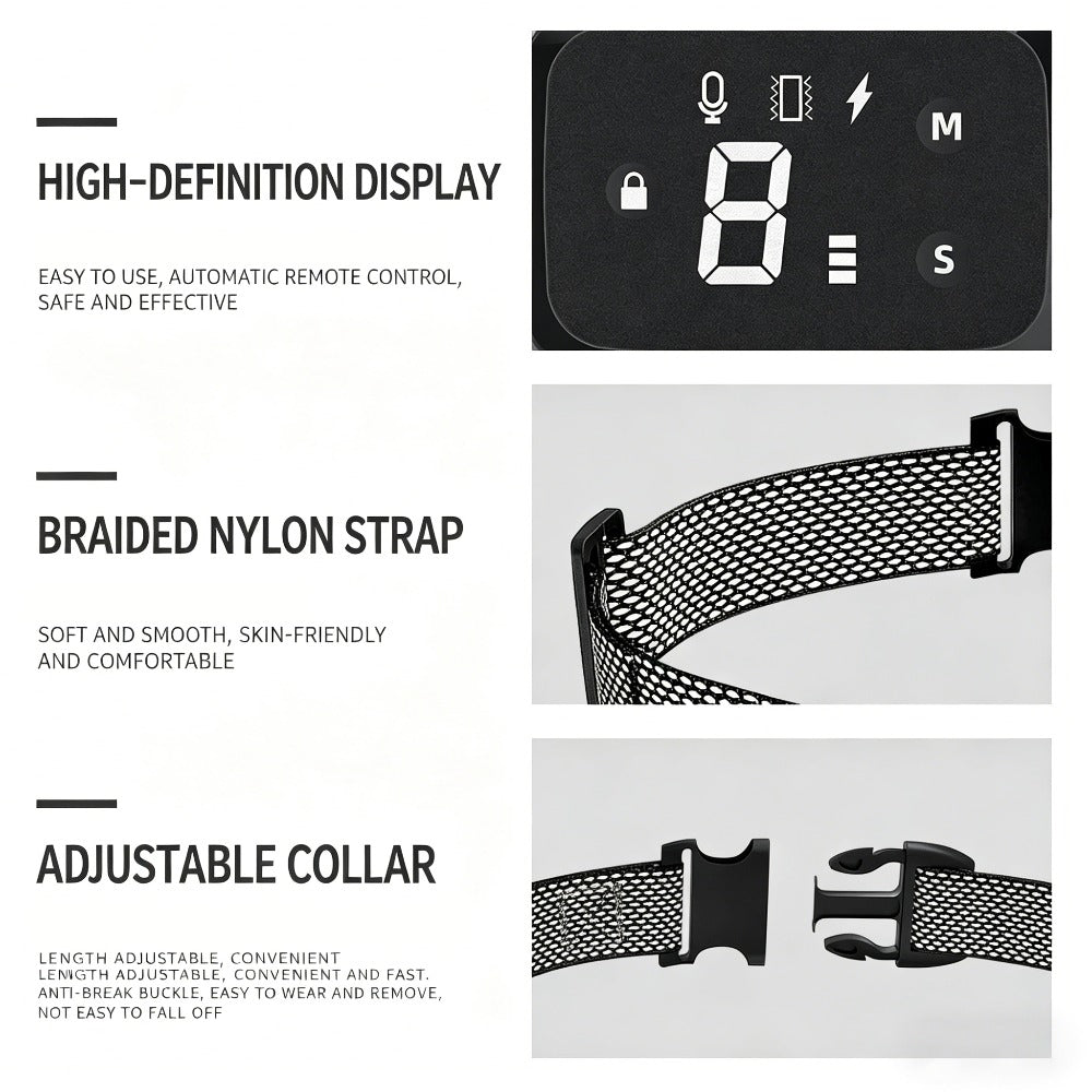 Rechargeable Automatic Dog Bark Collar, IP67 Waterproof Anti Barking Collar with 3 Training Modes for Small Medium Large Dogs