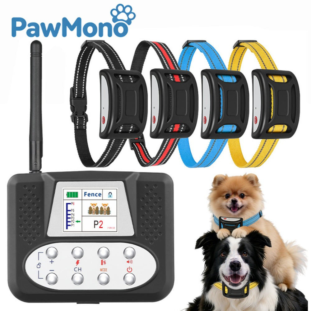 2-in-1 Wireless Dog Fence & Training Collar with Remote – 350m Range, Rechargeable, Waterproof, Safe Shock/Vibration/Sound Modes for All Dogs