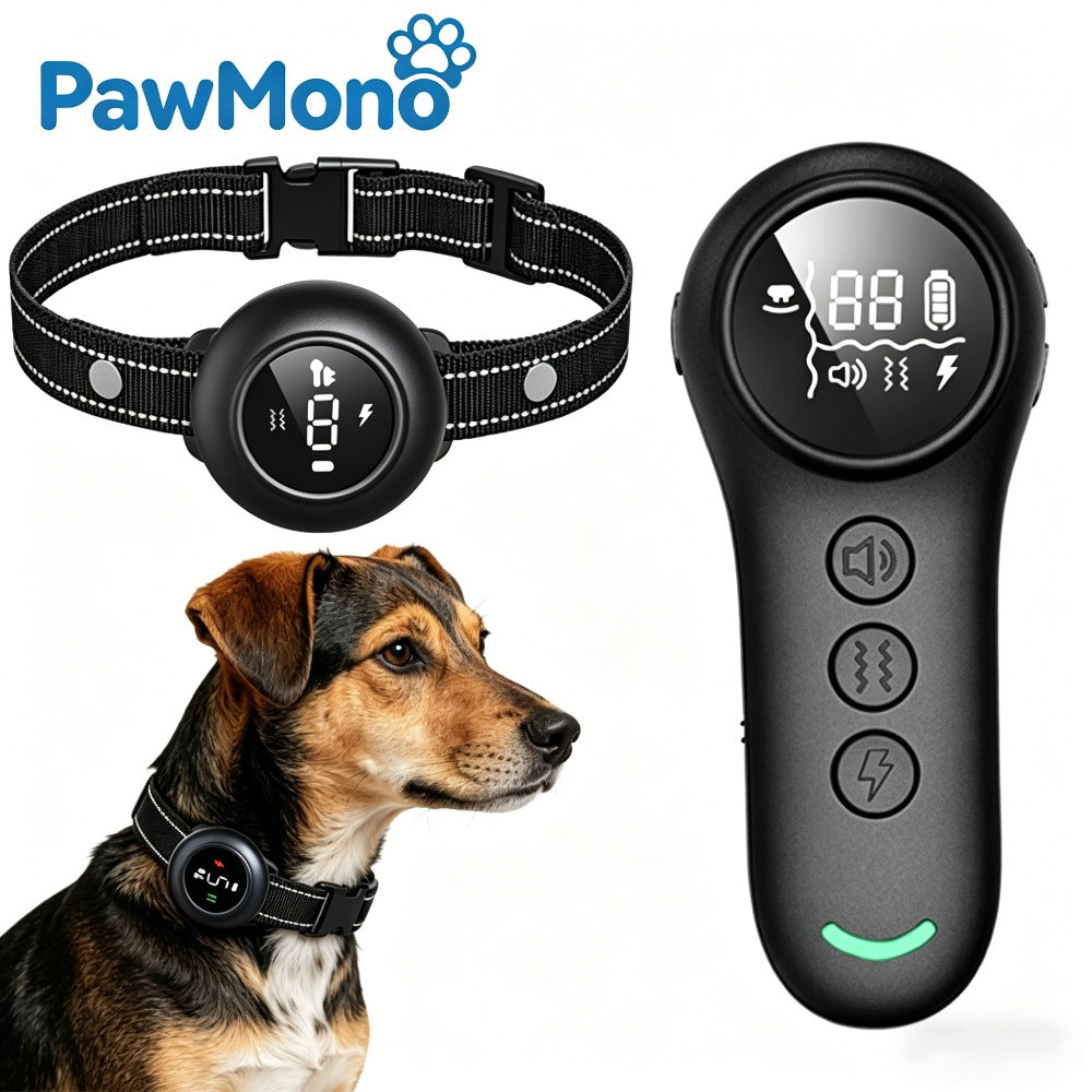 2-in-1 Dog Training Collar with Remote - 500m Range IP67 Waterproof Dog Bark Collar, 3 Modes Beep Vibration Static, Rechargeable Electric Dog Collar for Small Medium Large Dogs