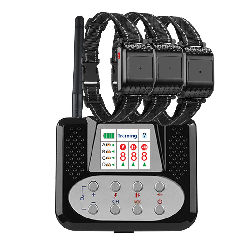 Wireless 4-Dog Training Collar System with Remote - Waterproof Rechargeable Pet Trainer with LCD Display & GPS Tracking