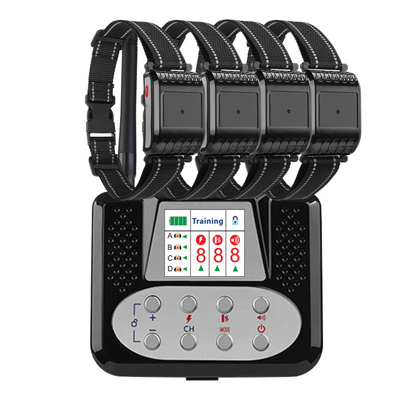 Wireless 4-Dog Training Collar System with Remote - Waterproof Rechargeable Pet Trainer with LCD Display & GPS Tracking