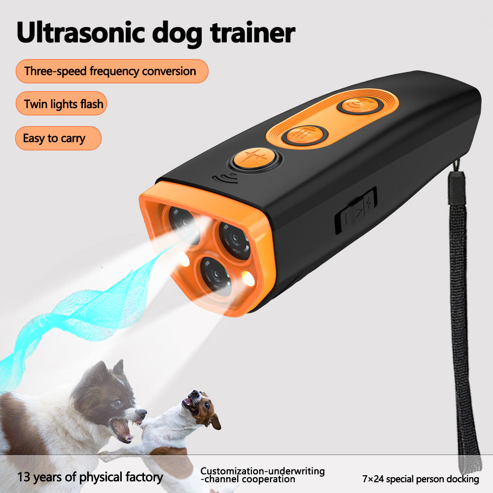 Ultrasonic Dog Training Device - Rechargeable Anti Barking Control for Dogs with LED Light | Safe & Effective Pet Behavior Corrector