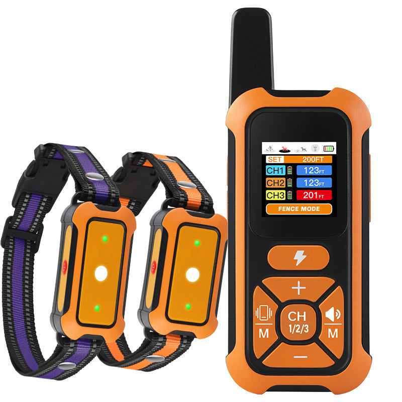 3 Dog GPS Fence & Training Collar with Color Screen, 330FT Range, IP67 Waterproof, Rechargeable Dog Trainer with Beep/Vibration/Shock Modes for All Dog Sizes