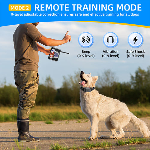 2-in-1 Wireless Dog Fence & Training Collar for 4 Dogs, Color LCD Screen, Waterproof Electric Pet Boundary Containment System with Beep/Vibration/Shock Modes