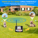 2-in-1 Wireless Dog Fence & Training Collar for 4 Dogs, Color LCD Screen, Waterproof Electric Pet Boundary Containment System with Beep/Vibration/Shock Modes