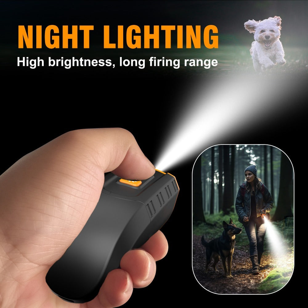 Stop Dog Barking Instantly - 3-in-1 Ultrasonic Repeller with Flashlight, Rechargeable Handheld Dog Training Device, No Shock, Ideal for Indoor & Outdoor Walks, Neighbor’s Dog Control