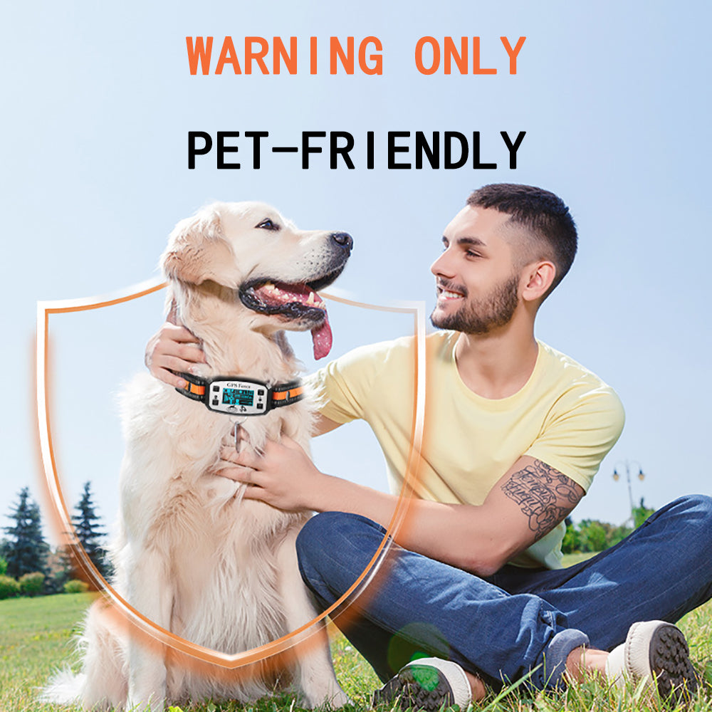 GPS Wireless Dog Fence System - Rechargeable Waterproof Pet Training Collar with GPS Tracking & Safe Boundary Control for All Dog Sizes