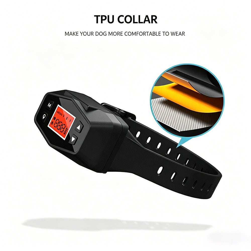 GPS Wireless Dog Fence Collar - 3280FT Range, Rechargeable 1500mAh, Waterproof Virtual Boundary System for Small Medium Large Dogs