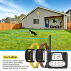 2-in-1 Wireless Dog Fence & Training Collar with Remote – 350m Range, Rechargeable, Waterproof, Safe Shock/Vibration/Sound Modes for All Dogs