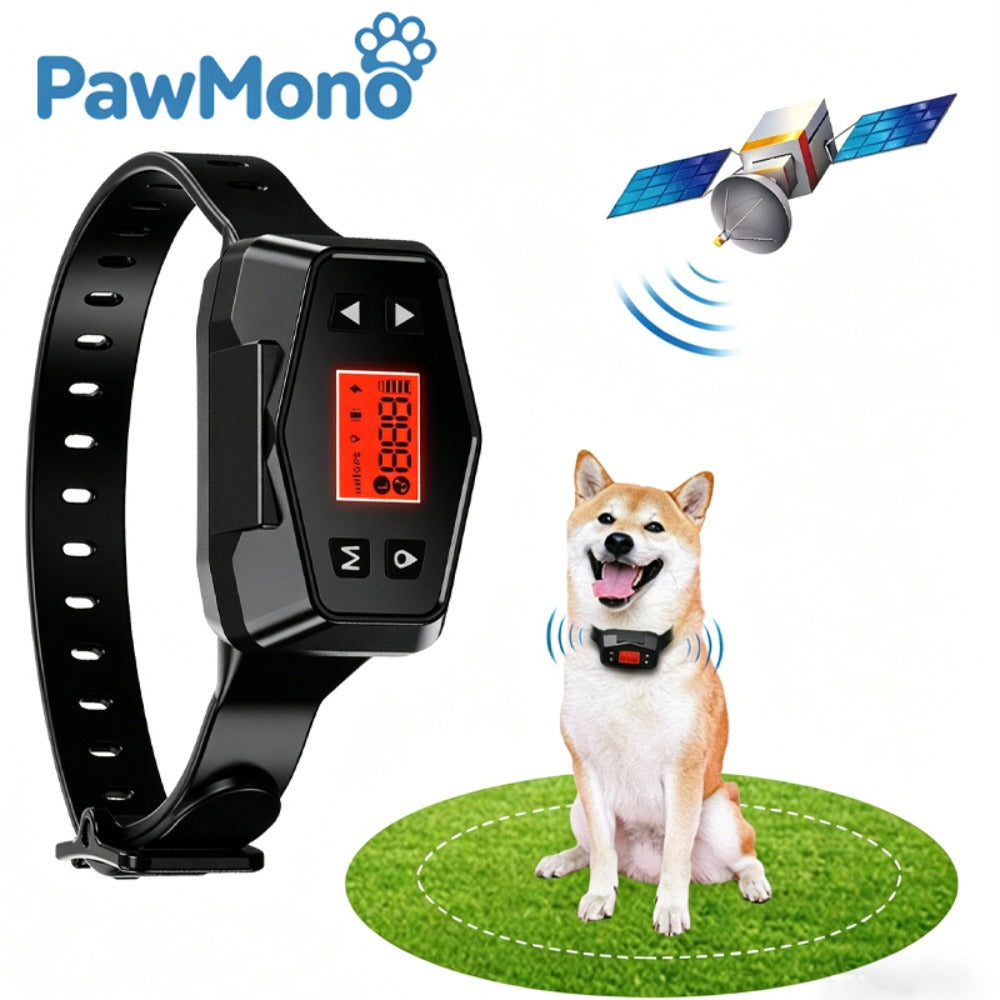 GPS Wireless Dog Fence Collar - 3280FT Range, Rechargeable 1500mAh, Waterproof Virtual Boundary System for Small Medium Large Dogs
