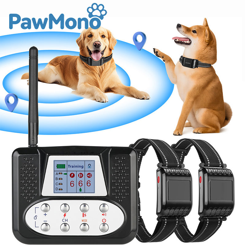 Wireless 4-Dog Training Collar System with Remote - Waterproof Rechargeable Pet Trainer with LCD Display & GPS Tracking