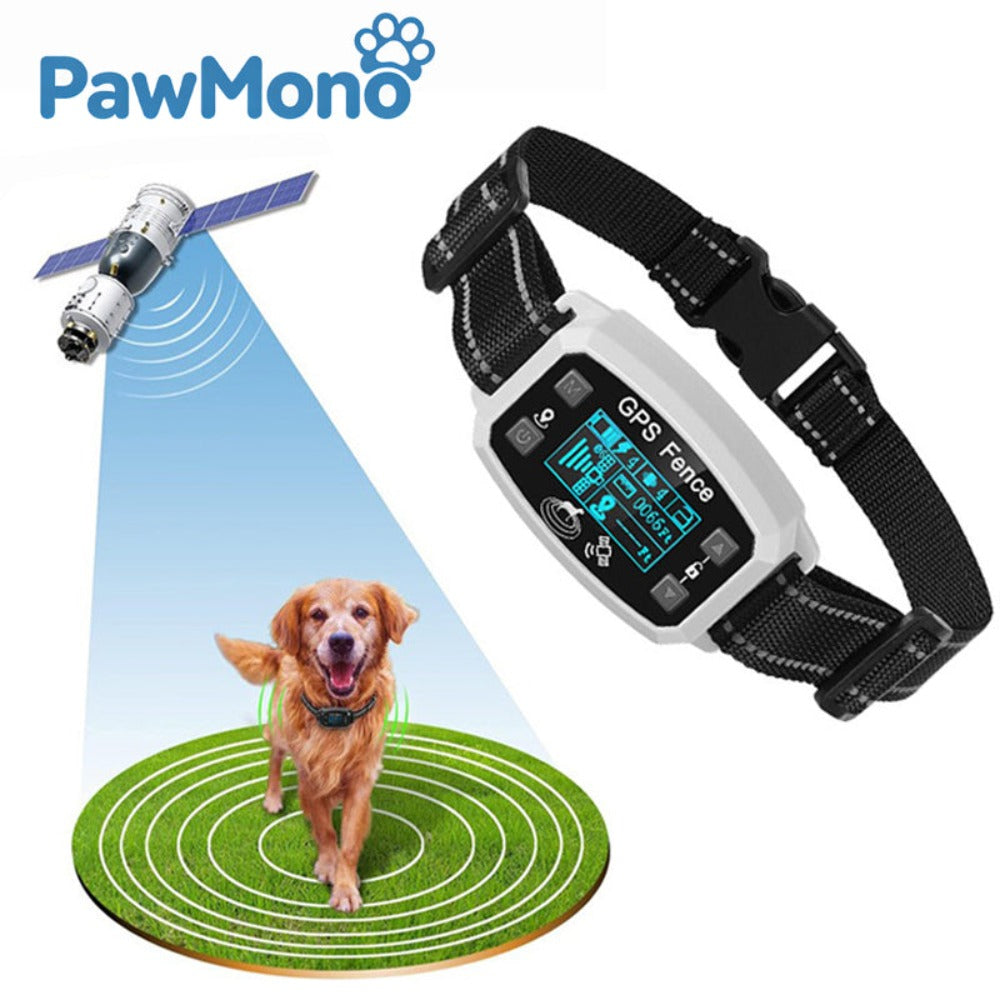 PawMono GPS Dog Fence Collar – Wireless Electronic Pet Containment System with GPS Tracking, Rechargeable & Waterproof for Small, Medium, Large Dogs
