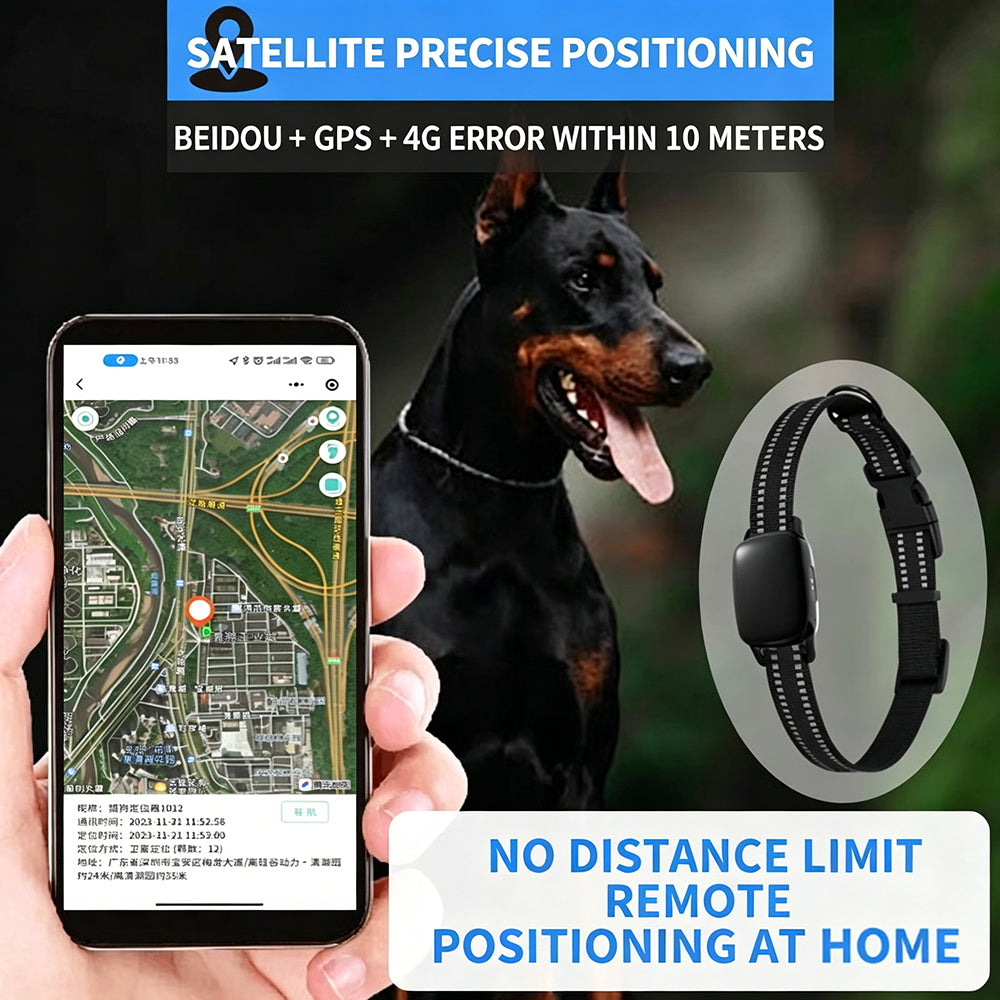 GPS Dog Tracker Collar, 5G Real-Time Location Pet Tracker with Anti-Lost Alarm, IP67 Waterproof for Dogs