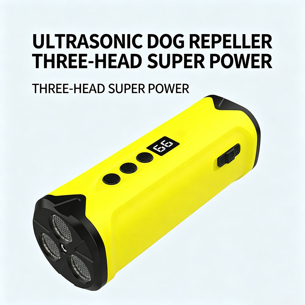 Ultrasonic Dog Chaser with Flashlight, 25000Hz Portable Dog Repellent for Aggressive Dogs, Rechargeable Handheld Dog Trainer Stop Barking, Multi-Function Pest Repeller for Outdoor Hiking, Camping