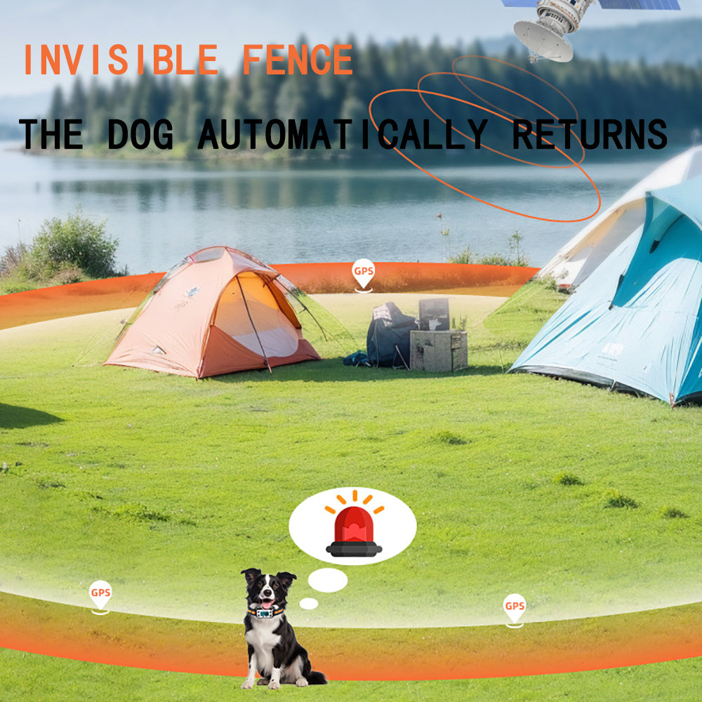 GPS Wireless Dog Fence System - Rechargeable Waterproof Pet Training Collar with GPS Tracking & Safe Boundary Control for All Dog Sizes