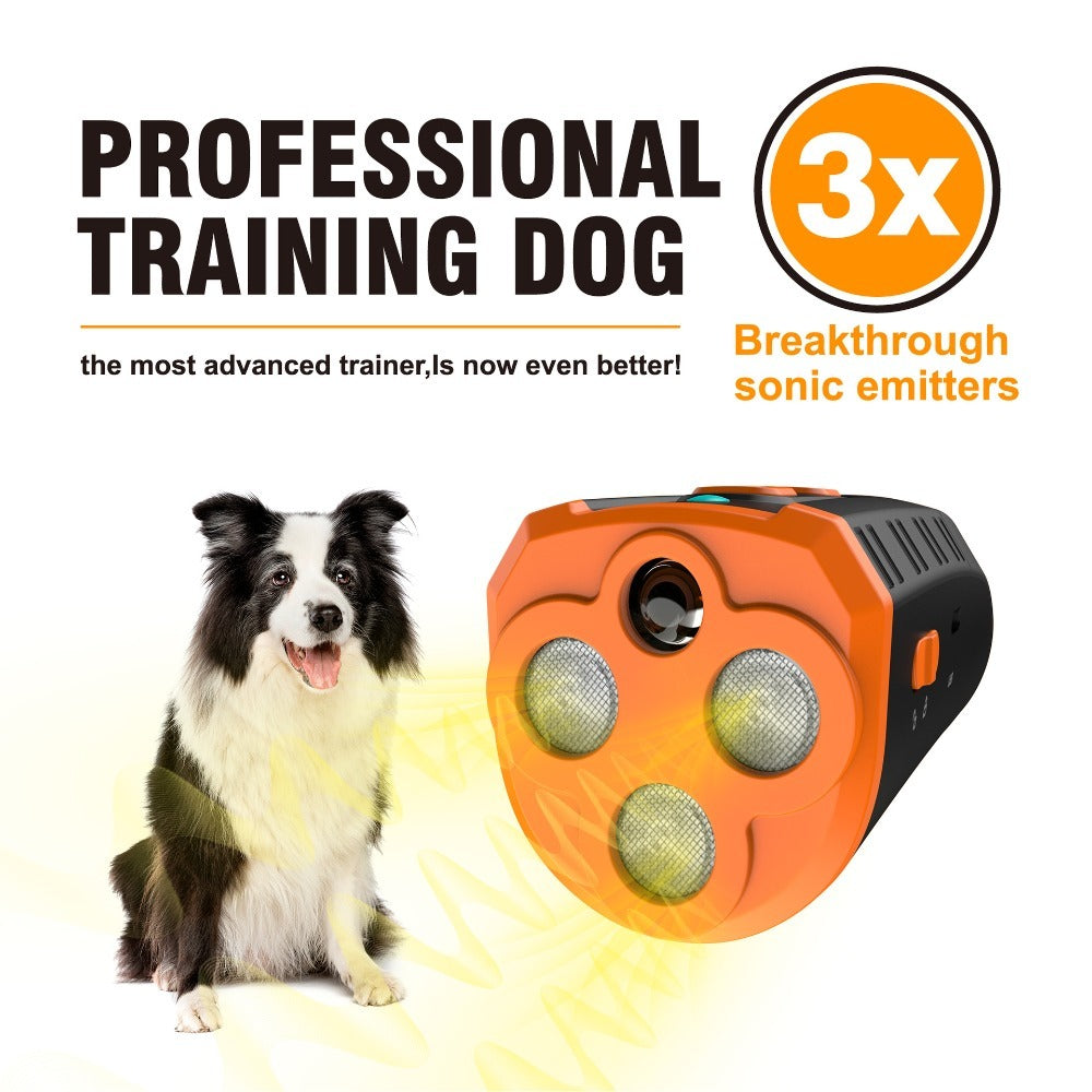 Stop Dog Barking Instantly - 3-in-1 Ultrasonic Repeller with Flashlight, Rechargeable Handheld Dog Training Device, No Shock, Ideal for Indoor & Outdoor Walks, Neighbor’s Dog Control