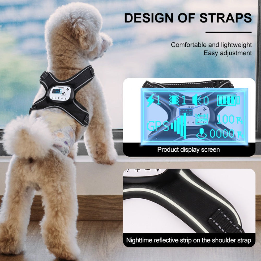 GPS Wireless Dog Fence Harness, No Subscription GPS Pet Containment System with Vibration & Tone, Waterproof Rechargeable GPS Fence for Dogs