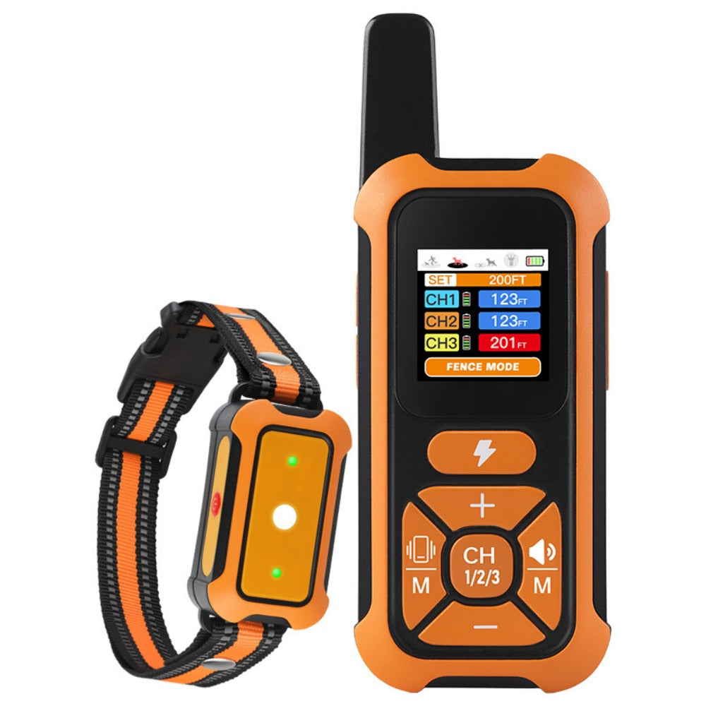3 Dog GPS Fence & Training Collar with Color Screen, 330FT Range, IP67 Waterproof, Rechargeable Dog Trainer with Beep/Vibration/Shock Modes for All Dog Sizes